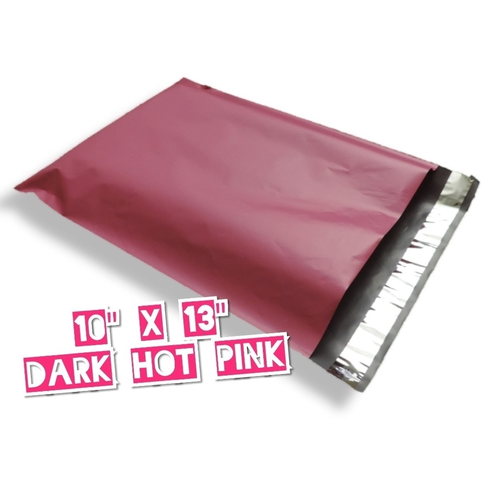 100 Dark Hot Pink Poly Mailers 10x13 - Picture 2 of 3